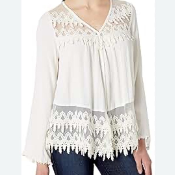 Karen Kane Cream Lace Blouse - Picture 1 of 9